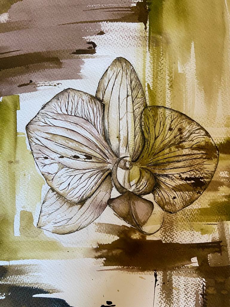 Original Abstract Painting by Setare Amdjadi | Abstract Art on Paper | Orchid Flame