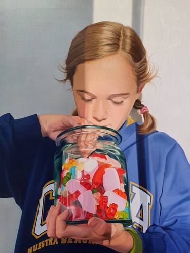 Original Figurative Kids Paintings by Maria Treviño