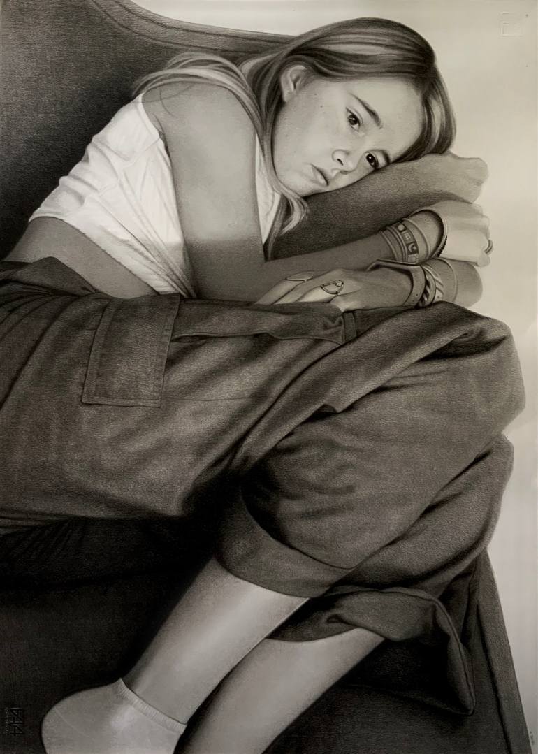 Japanese Girl Pencil Drawing Drawing by Nadia Krashevska | Saatchi Art