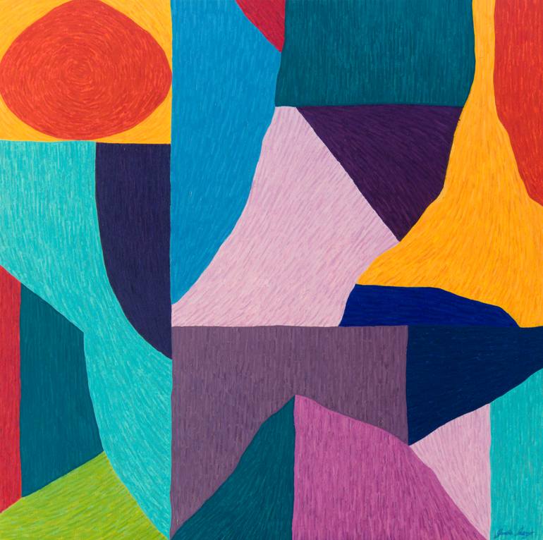 Original Abstract Painting by Jose Carlos Garcia | Abstract Art on Canvas | Composition: Colors in Shapes