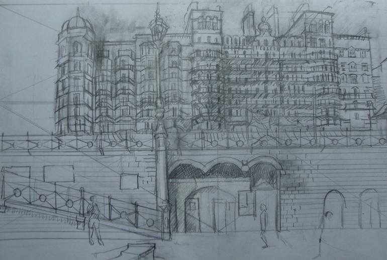 Grand Hotel Brighton Drawing by Vincent Donlin | Saatchi Art