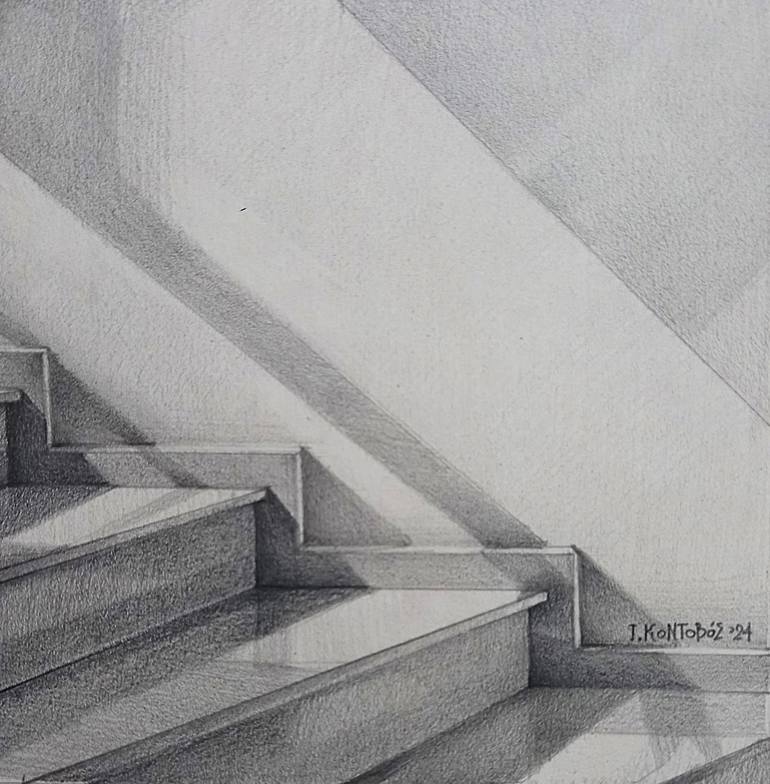 Original Architecture Drawing by Yiannis Kontovos | Figurative Art on Paper | Crumbs and Scraps