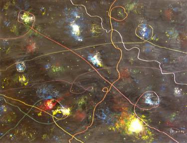Original Abstract Expressionism Outer Space Paintings by Miguel Mochon