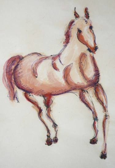 Original Figurative Horse Printmaking by Carolina Busquets Sanhueza