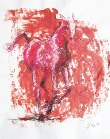 Original Expressionism Horse Drawings by Carolina Busquets Sanhueza