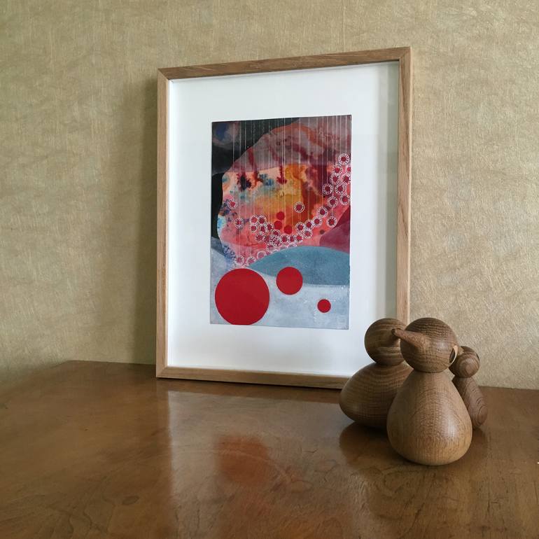 Original Folk Abstract Drawing by Virginie Gallois