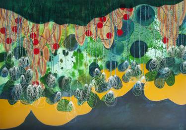 Original Abstract Landscape Drawings by Virginie Gallois