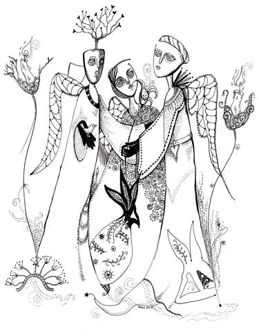 Original Classical mythology Drawings by Wendy Sheridan