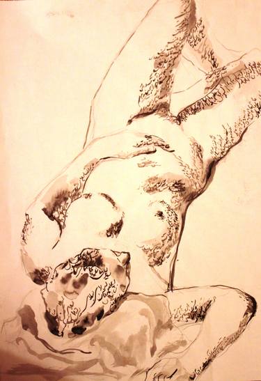 Print of Realism Nude Drawings by Maliheh Zafarnezhad