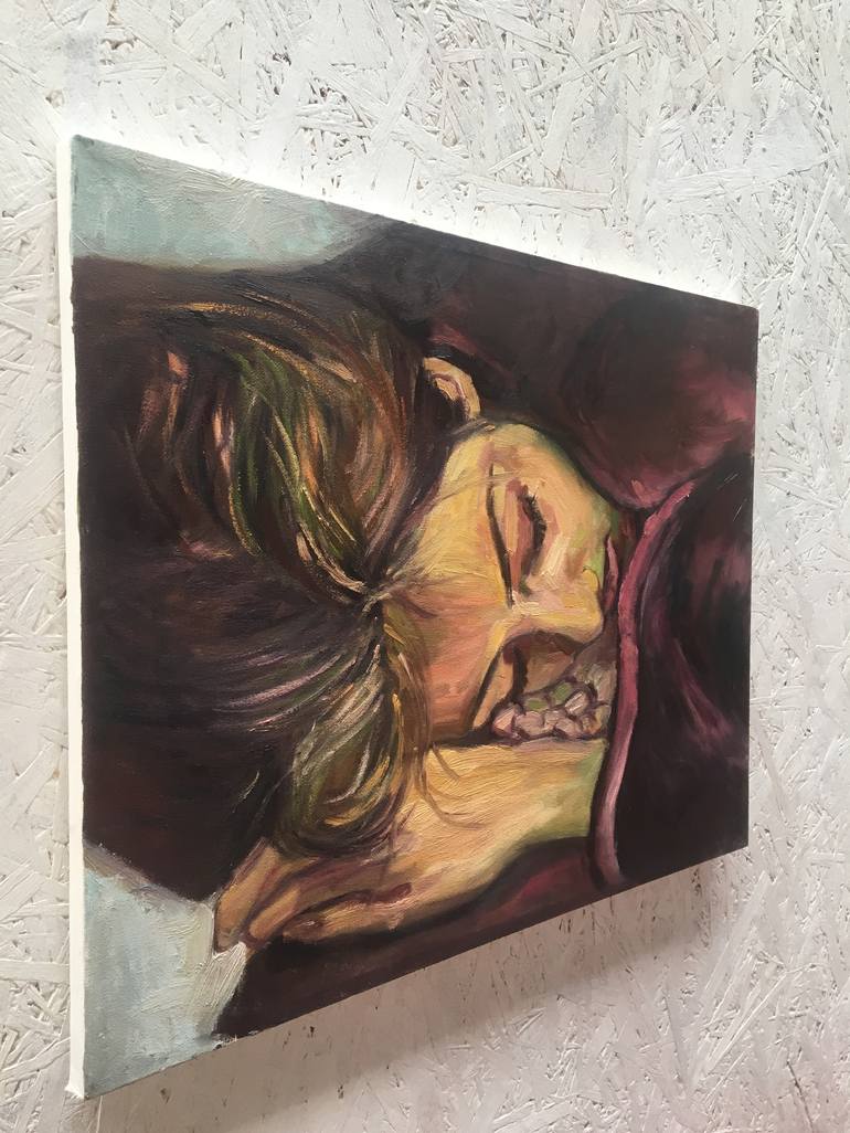 Original Figurative Portrait Painting by Maliheh Zafarnezhad