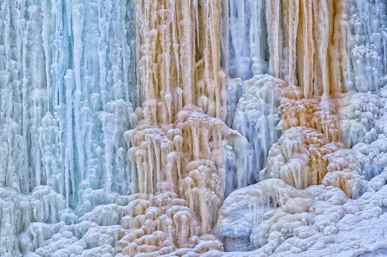 Original Nature Photography by Gonzalo Contreras Del Solar | Contemporary Art on Paper | LrD143-9321 - Ice in Blue - Pink - and Brown