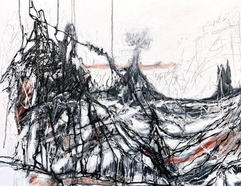 Original Abstract Expressionism Abstract Painting by Krisztina Horvath