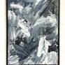 Abstract painting in acrylic and spray-paint. 
Part of the Monochrome series.

'Gray is the color... the most important of all... absent of opinion, nothing, neither/nor.' Quote from Gerhard Richter.

Canvas-board mounted on wood in a black wooden box-frame.
Signed on the back. Ready to hang.