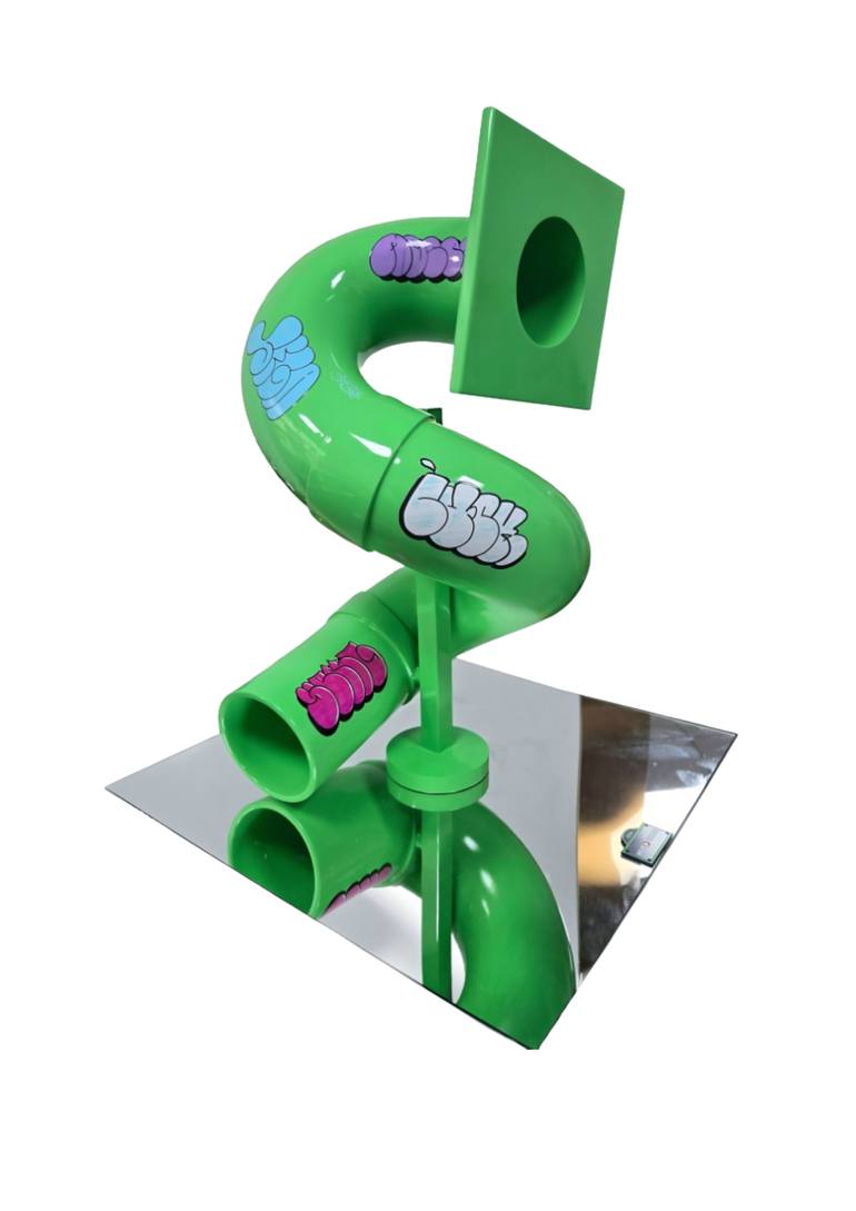 Original Graffiti Sculpture by Hugo Brun | Pop Art Art on Resin | STREET SLIDE