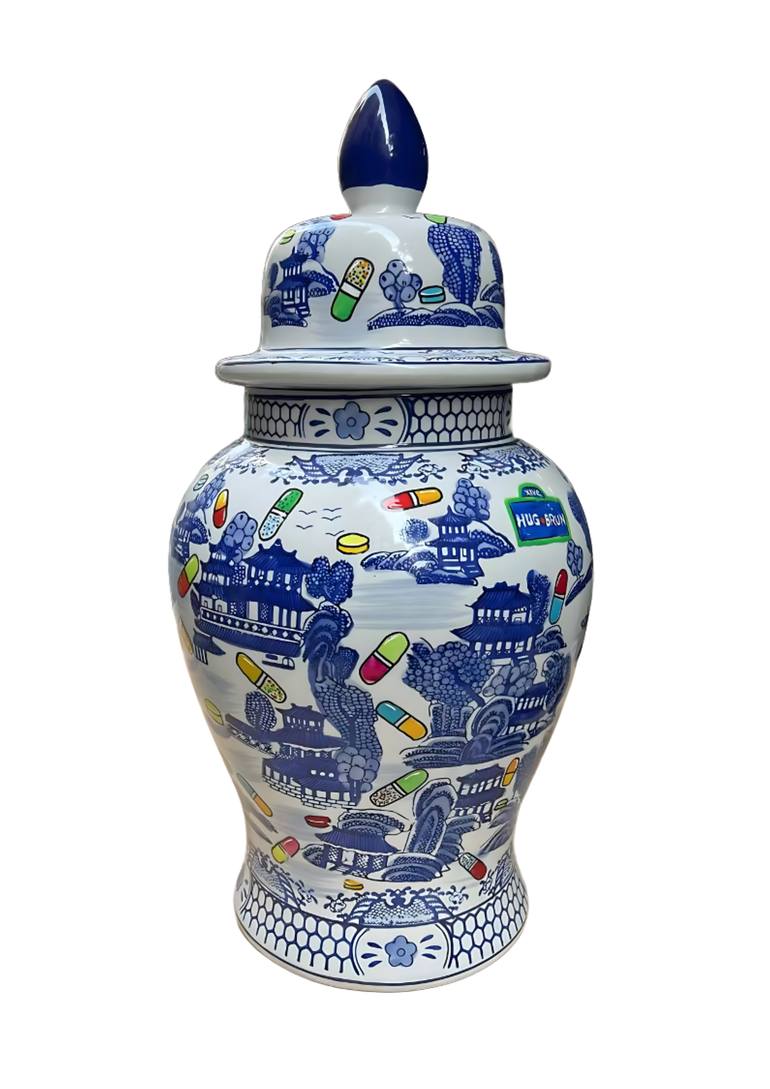 Original Humor Sculpture by Hugo Brun | Pop Art Art on Ceramic | PILL MING
