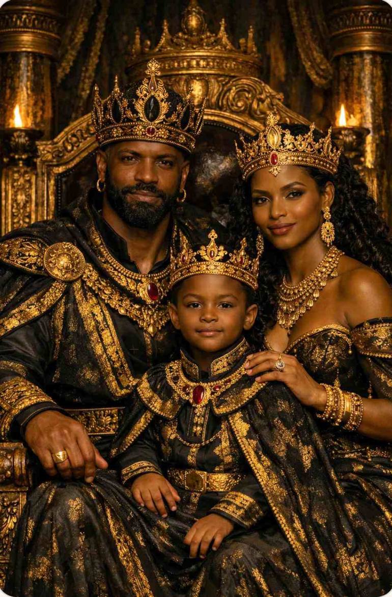 Original Family Digital by Wayne Mckenzie | Contemporary Art on Aluminum | Royal Dynasty of the Golden Throne