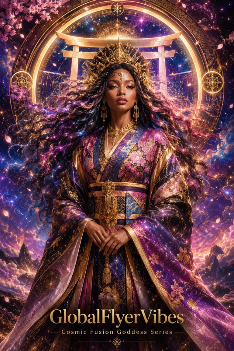 Original Classical Mythology Digital by Wayne Mckenzie | Contemporary Art on Aluminum | Celestial Goddess of the Fusion Realm