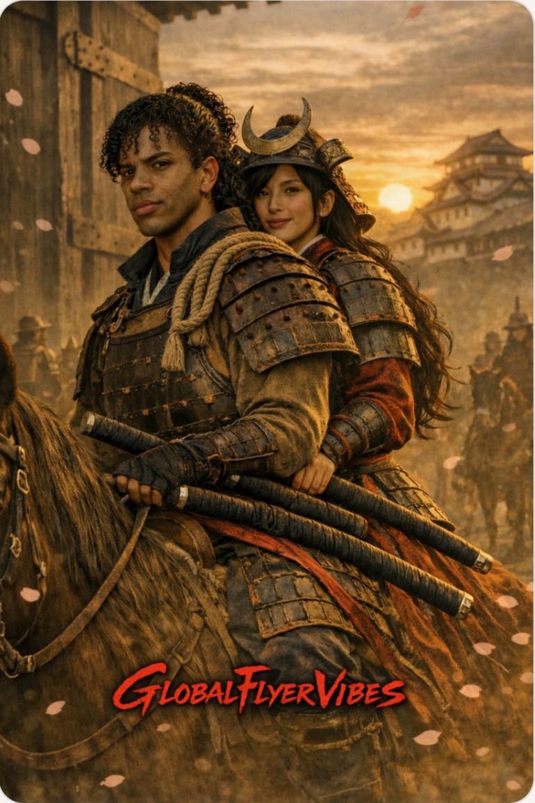 Original People Digital by Wayne Mckenzie | Contemporary Art on Aluminum | Samurai Riders of the Sakura Dawn