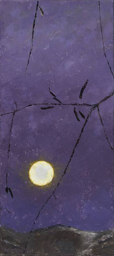 Full Moon Over Mountain Taos Painting By Seamus Berkeley