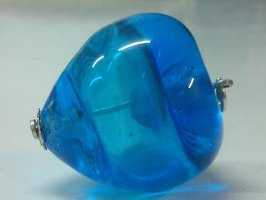 Transparent Blue Hollow bead thumb