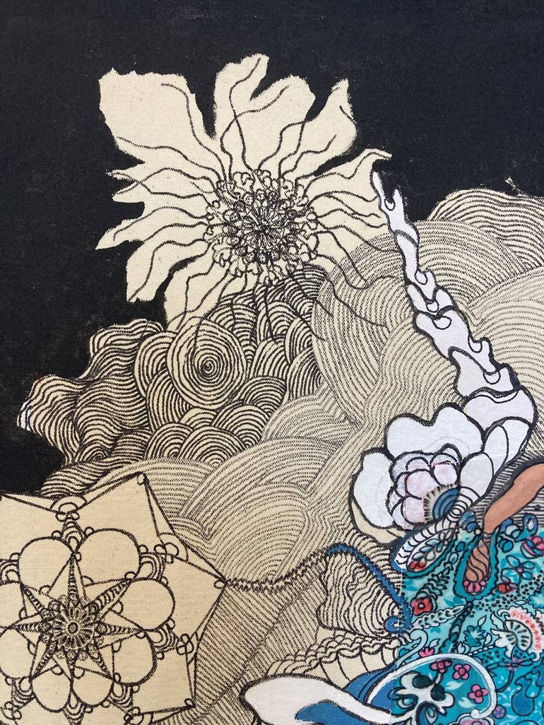 Original Floral Drawing by Vicencia Gonsales