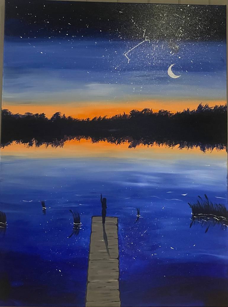 Original Landscape Painting by Martine Edvinsen | Contemporary Art on Canvas | Where the Night Finds Me