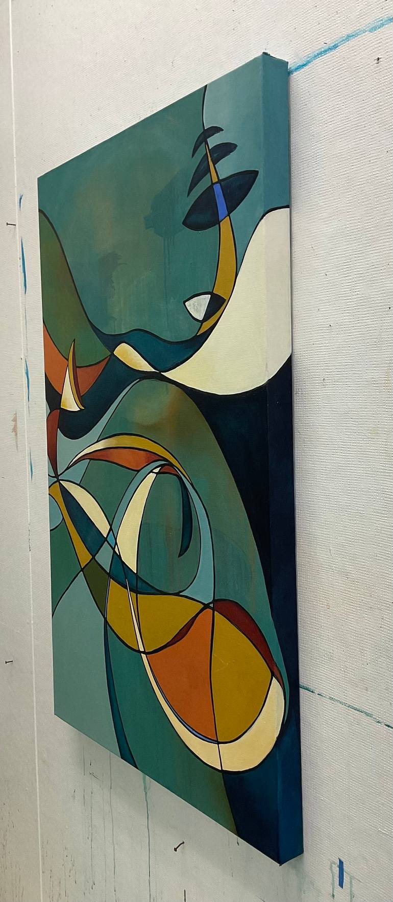 Original Modernism Abstract Painting by Julia Pinkham
