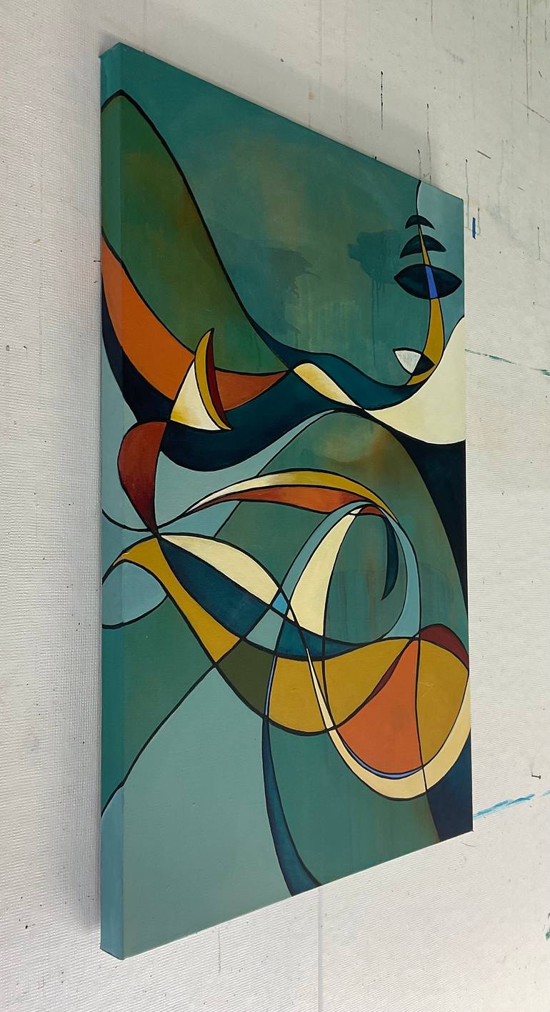 Original Modernism Abstract Painting by Julia Pinkham