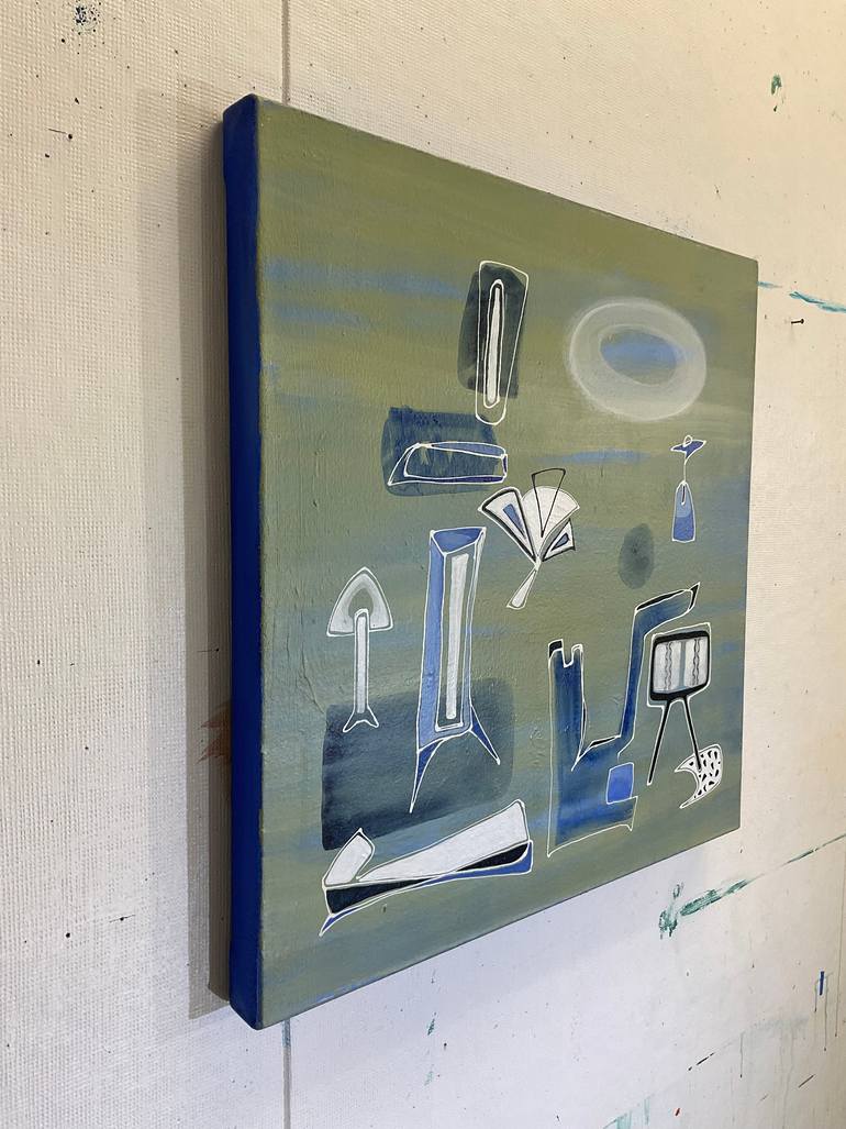 Original Modernism Abstract Painting by Julia Pinkham