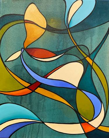 Original Abstract Floral Paintings by Julia Pinkham