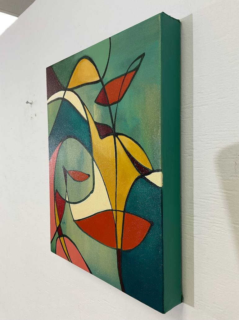 Original Modernism Abstract Painting by Julia Pinkham