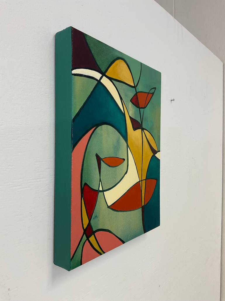 Original Modernism Abstract Painting by Julia Pinkham