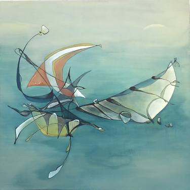 Original Surrealism Aerial Paintings by Julia Pinkham