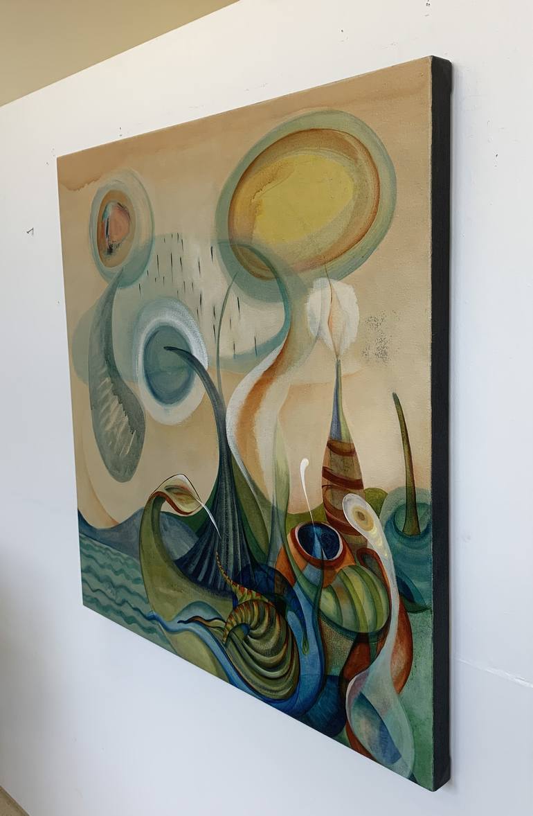 Original Surrealism Abstract Painting by Julia Pinkham