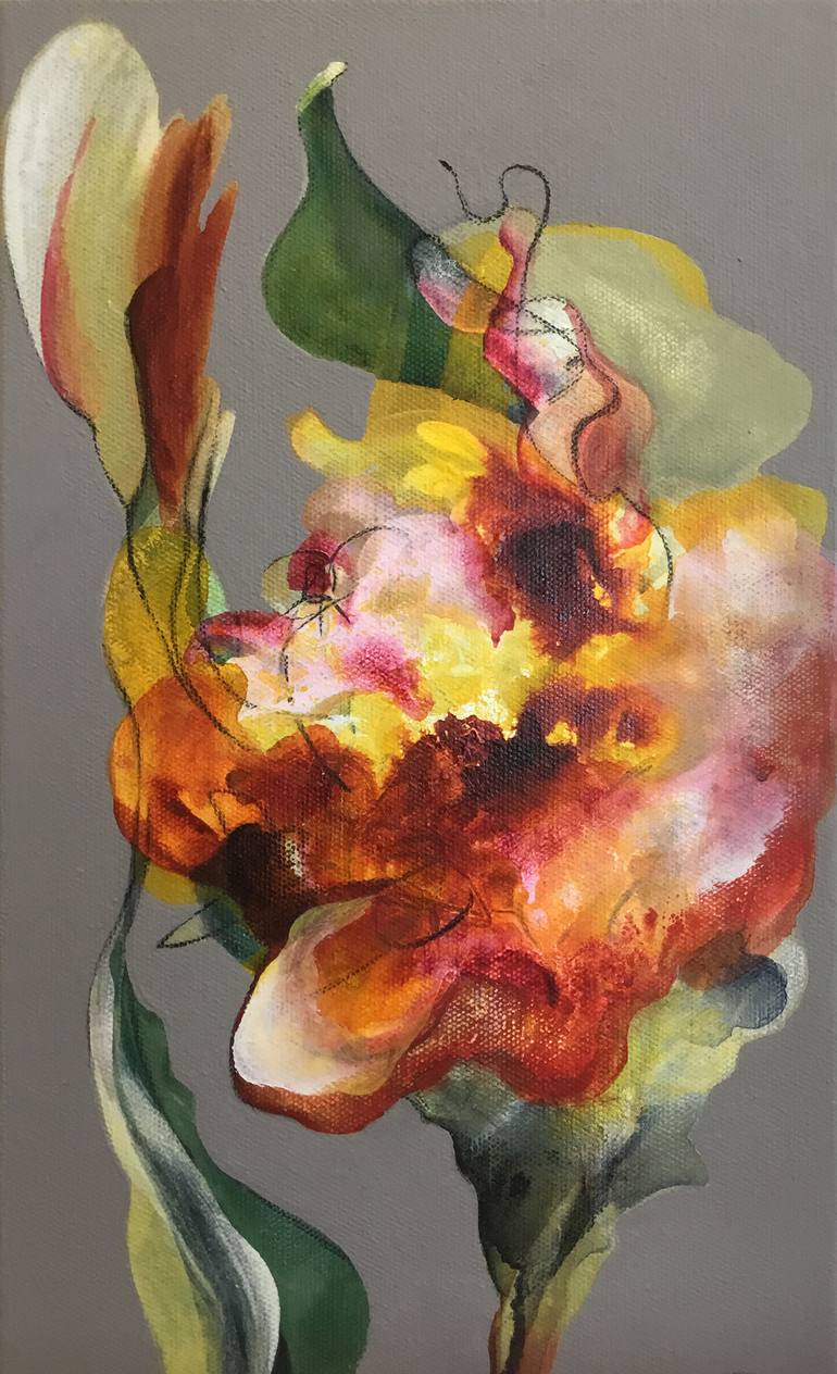 Original Abstract Expressionism Botanic Painting by Julia Pinkham
