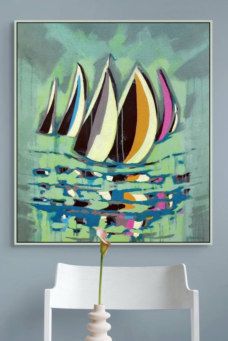 Original Figurative Abstract Painting by Evgen Semenyuk
