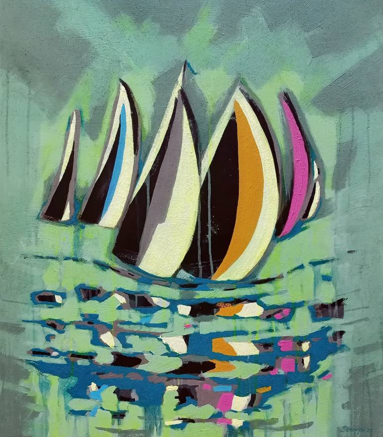 Original Figurative Abstract Painting by Evgen Semenyuk