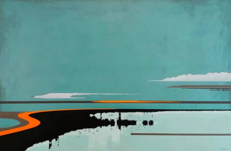 Original Abstract Landscape Painting by Evgen Semenyuk