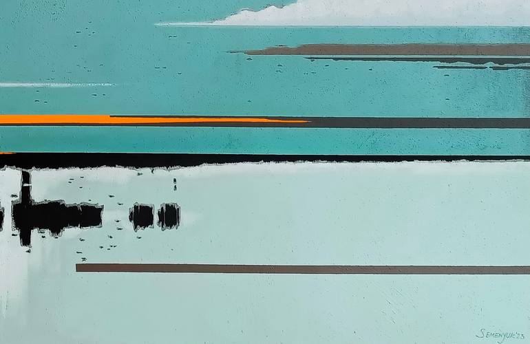 Original Abstract Landscape Painting by Evgen Semenyuk