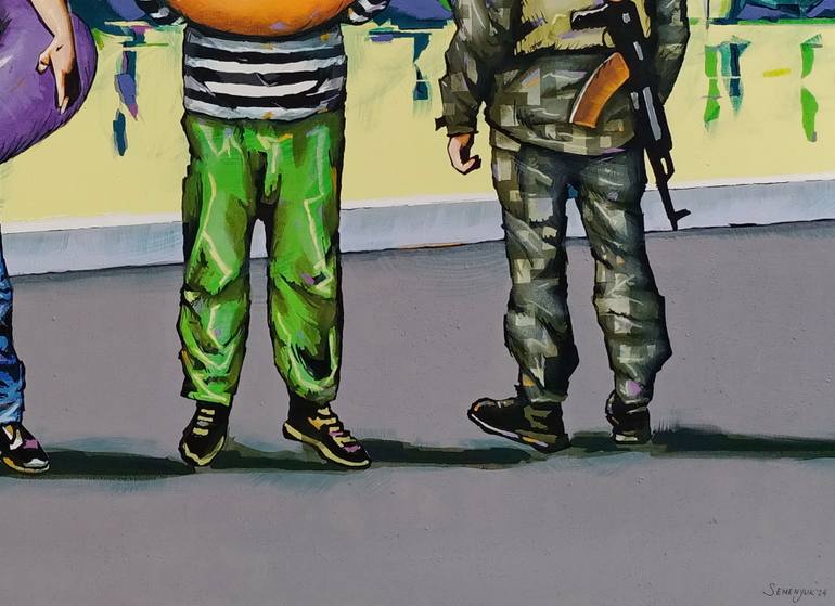 Original Pop Art People Painting by Evgen Semenyuk