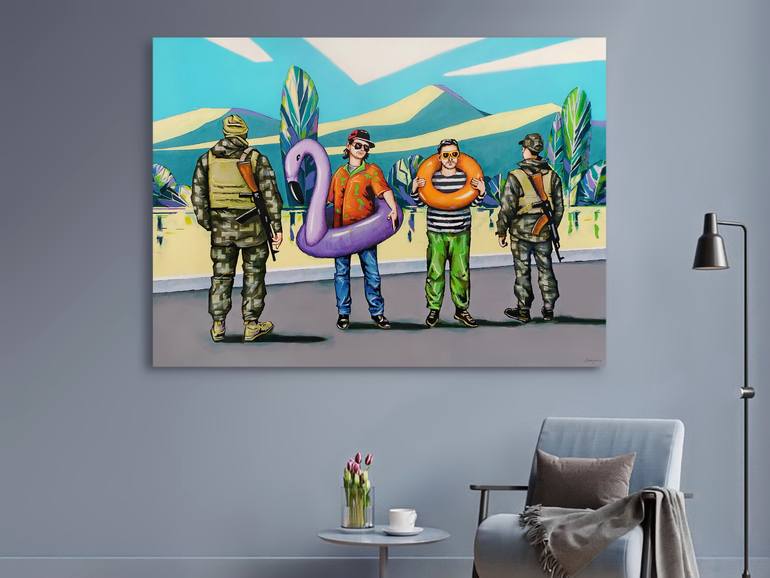 Original Pop Art People Painting by Evgen Semenyuk