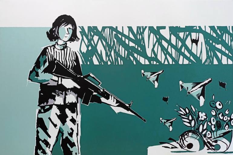 Original Abstract People Painting by Evgen Semenyuk