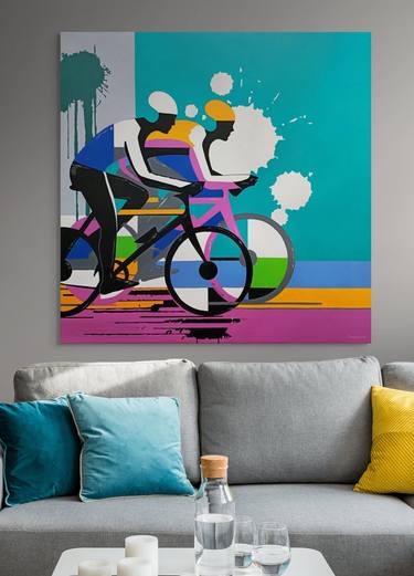 Original Abstract Sports Painting by Evgen Semenyuk