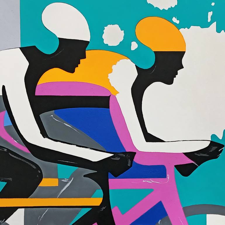 Original Abstract Sports Painting by Evgen Semenyuk