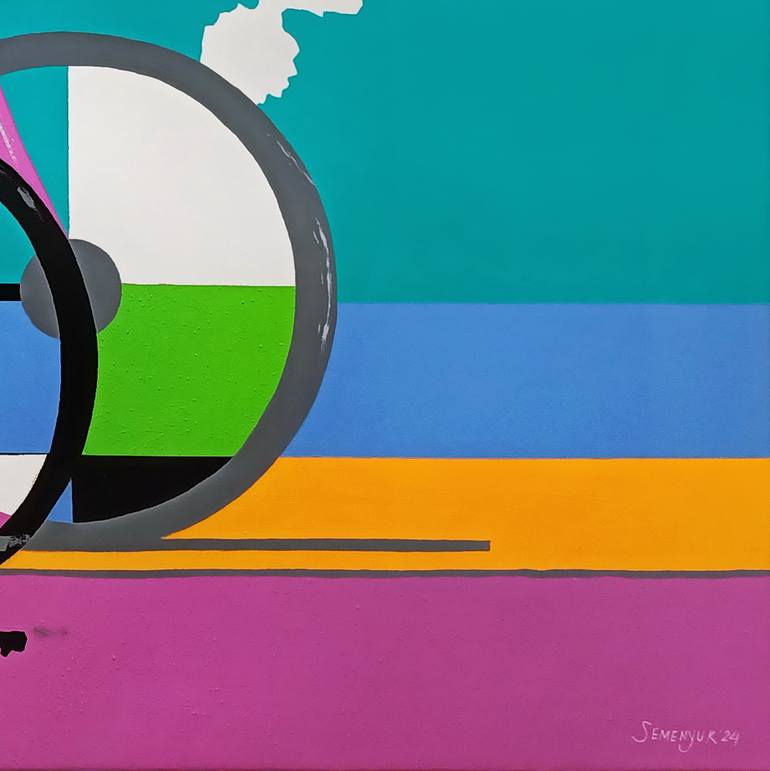 Original Abstract Sports Painting by Evgen Semenyuk