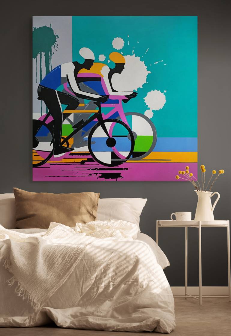 Original Abstract Sports Painting by Evgen Semenyuk