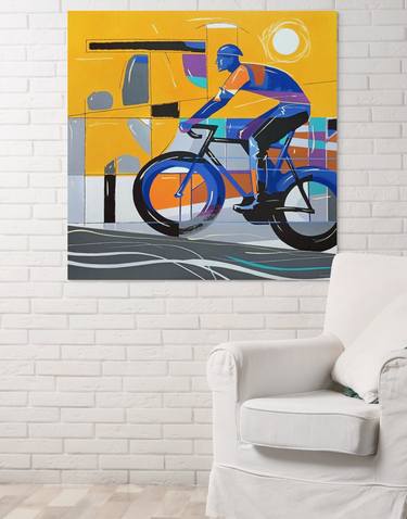 Original Abstract Sports Painting by Evgen Semenyuk