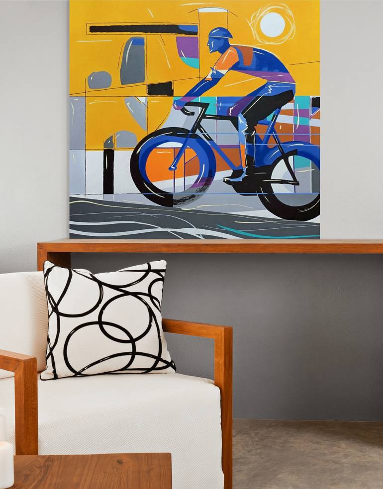 Original Abstract Sports Painting by Evgen Semenyuk