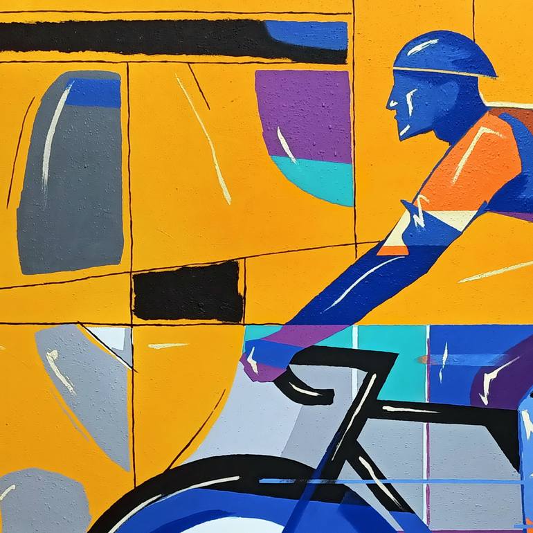 Original Abstract Sports Painting by Evgen Semenyuk