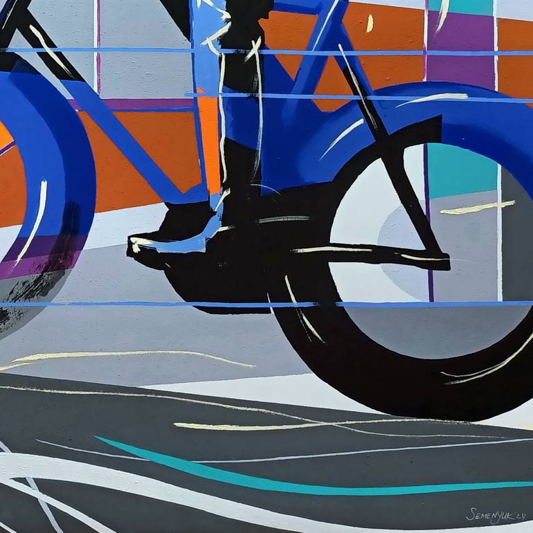 Original Abstract Sports Painting by Evgen Semenyuk